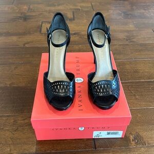 Ivanka Trump Black heels 8.5 M leather upper